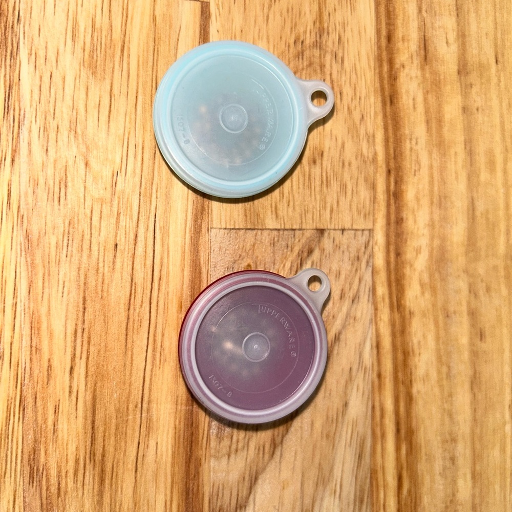 Lot of 2 Vintage Keychain Tupperware Pill Container w/lid New